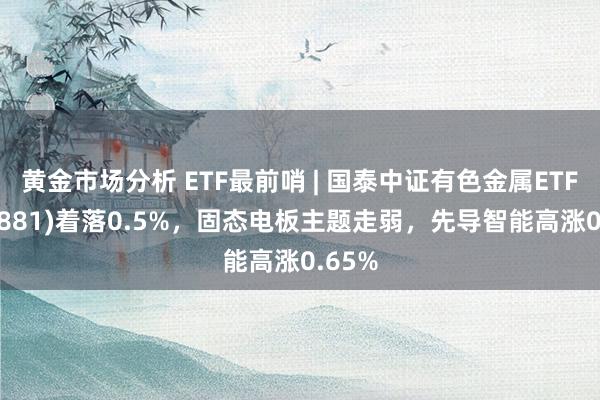 黄金市场分析 ETF最前哨 | 国泰中证有色金属ETF(159881)着落0.5%，固态电板主题走弱，先导智能高涨0.65%