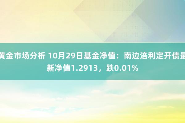 黄金市场分析 10月29日基金净值：南边涪利定开债最新净值1.2913，跌0.01%