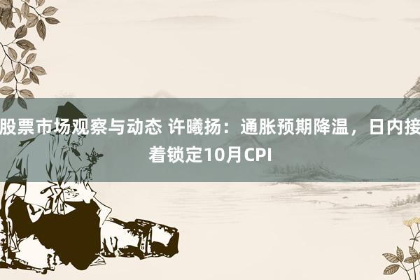 股票市场观察与动态 许曦扬：通胀预期降温，日内接着锁定10月CPI