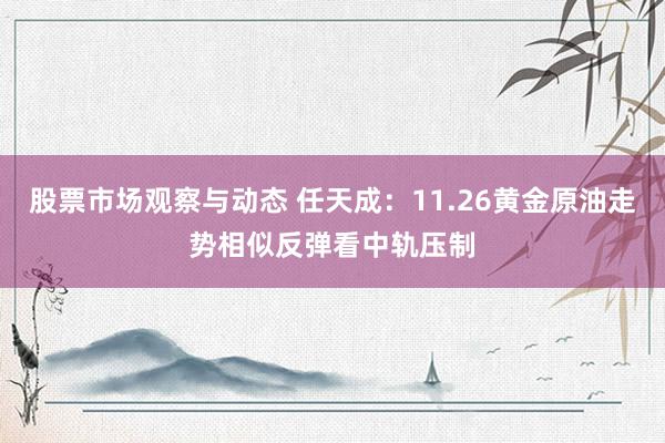 股票市场观察与动态 任天成：11.26黄金原油走势相似反弹看中轨压制