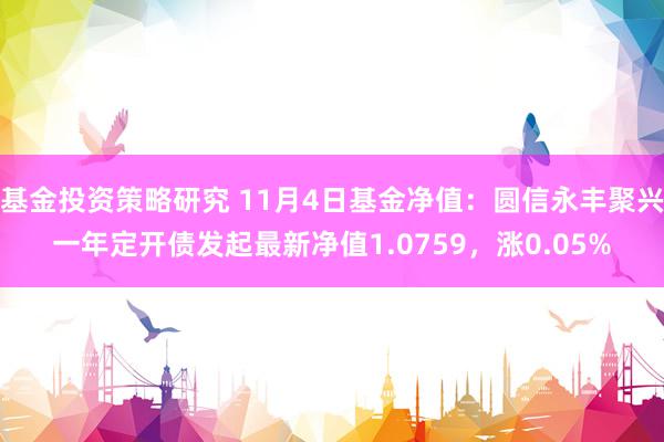 基金投资策略研究 11月4日基金净值：圆信永丰聚兴一年定开债发起最新净值1.0759，涨0.05%