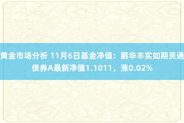 黄金市场分析 11月6日基金净值：鹏华丰实如期灵通债券A最新净值1.1011，涨0.02%