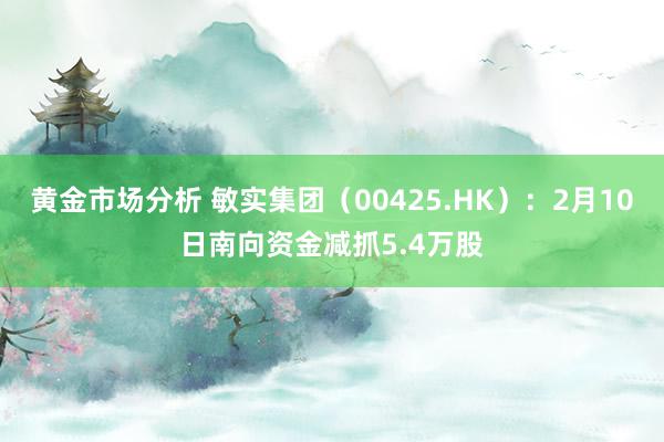 黄金市场分析 敏实集团（00425.HK）：2月10日南向资金减抓5.4万股