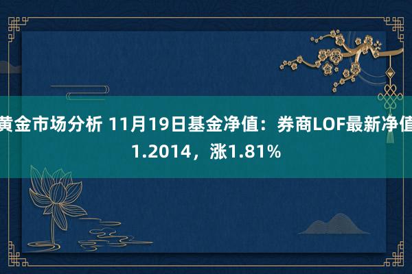 黄金市场分析 11月19日基金净值：券商LOF最新净值1.2014，涨1.81%