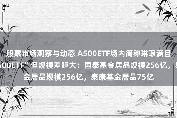 股票市场观察与动态 A500ETF场内简称琳琅满目！一样叫“中证A500ETF”但规模差距大：国泰基金居品规模256亿，泰康基金居品75亿