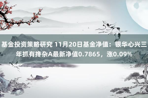 基金投资策略研究 11月20日基金净值：银华心兴三年抓有搀杂A最新净值0.7865，涨0.09%