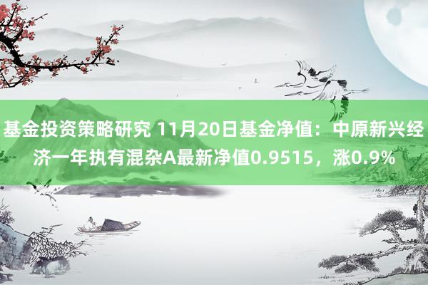 基金投资策略研究 11月20日基金净值：中原新兴经济一年执有混杂A最新净值0.9515，涨0.9%