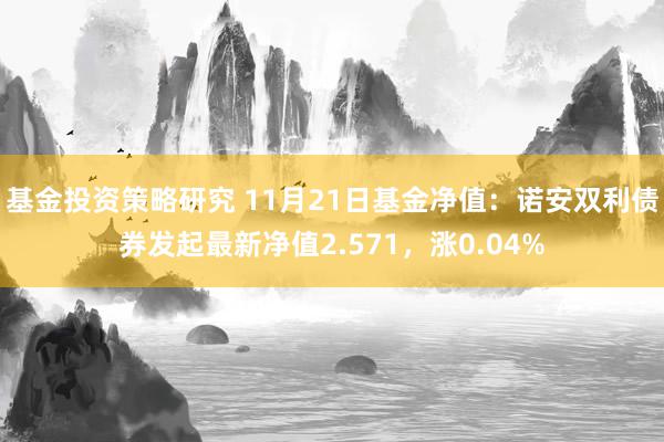 基金投资策略研究 11月21日基金净值：诺安双利债券发起最新净值2.571，涨0.04%