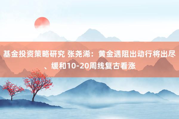 基金投资策略研究 张尧浠：黄金遇阻出动行将出尽、缓和10-20周线复古看涨