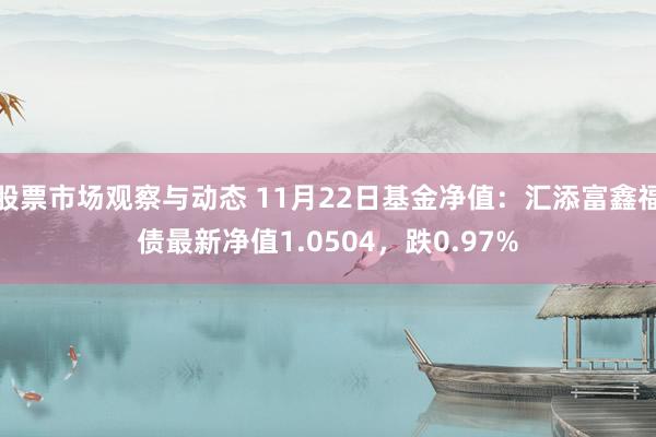 股票市场观察与动态 11月22日基金净值：汇添富鑫福债最新净值1.0504，跌0.97%